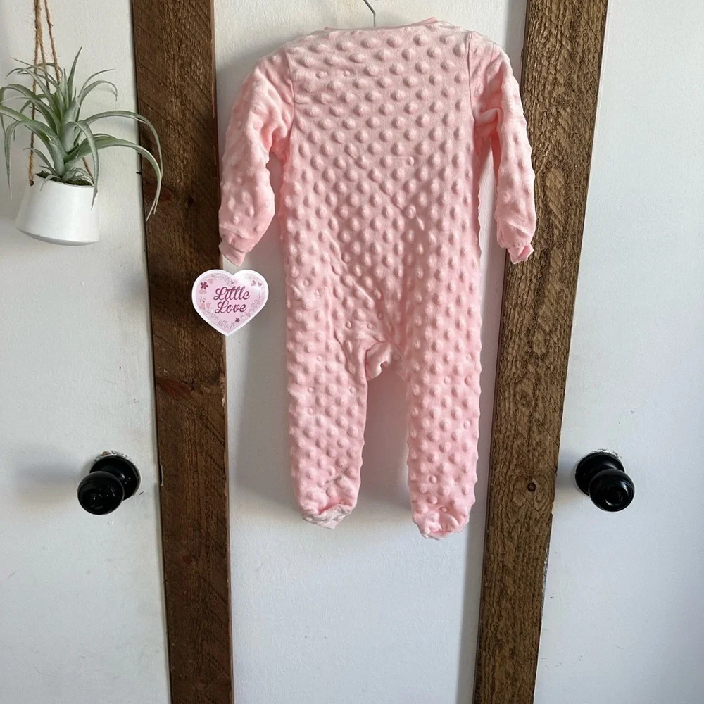 New Little Beginnings ‘Little Love’ Girl Soft Luxury snap footies sleep &Play